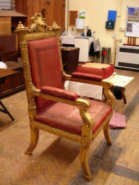 Coronation chair restoration
