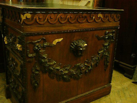 18thC desk during treatment